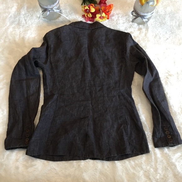 Eileen Fisher Dabbled Gray Linen Jacket Size 2 - Picture 7 of 8